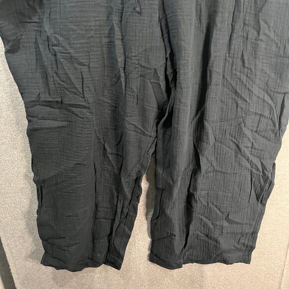 Candace Cameron Bure Petite Smocked Waist Gauze Pant Black, Petite 2X - Picture 5 of 11